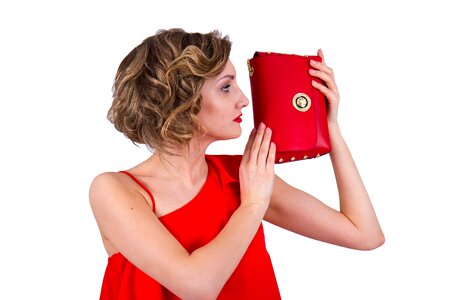 Woman girl fashion bag photo