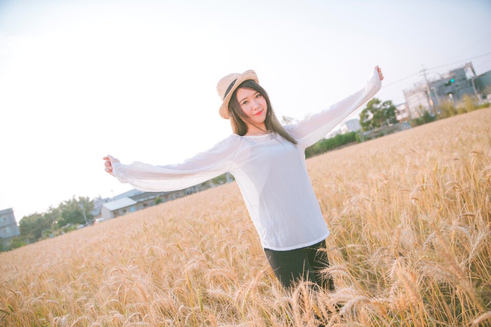 Woman girl field