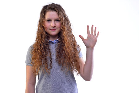 Woman girl five
