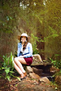 Woman girl forest