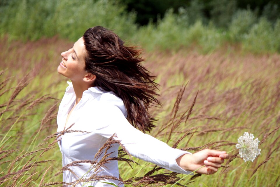 Woman girl grass