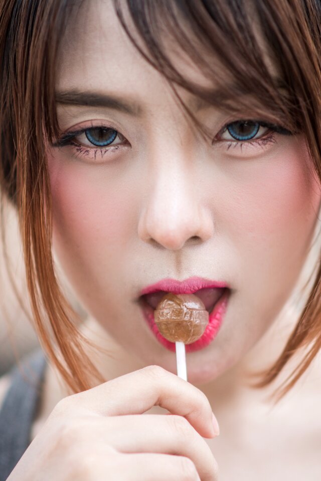 Woman girl lollipop