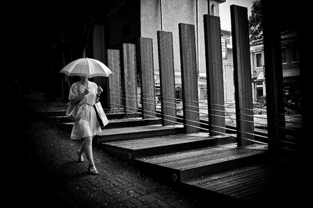 Woman girl parasol