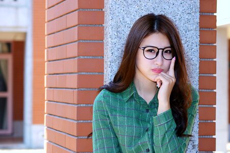 Woman girl portrait glasses