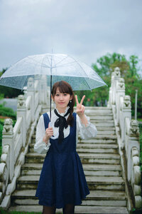 Woman girl umbrella