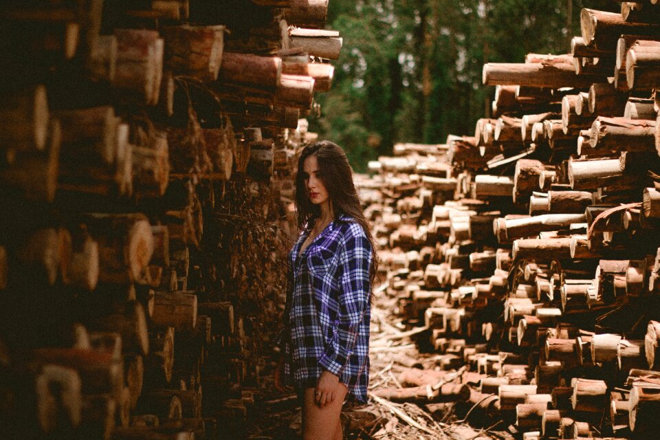 Woman girl wood