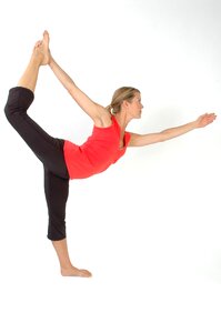 Woman yoga stretch