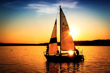 Yacht sunset photo