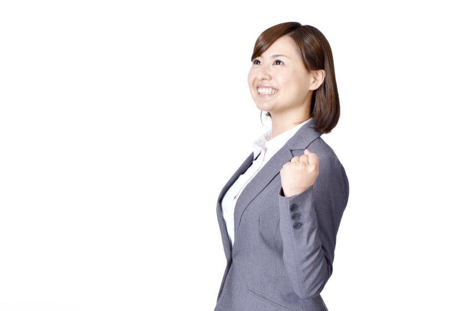 Business woman fist pump