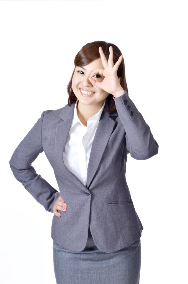 Business woman peeping