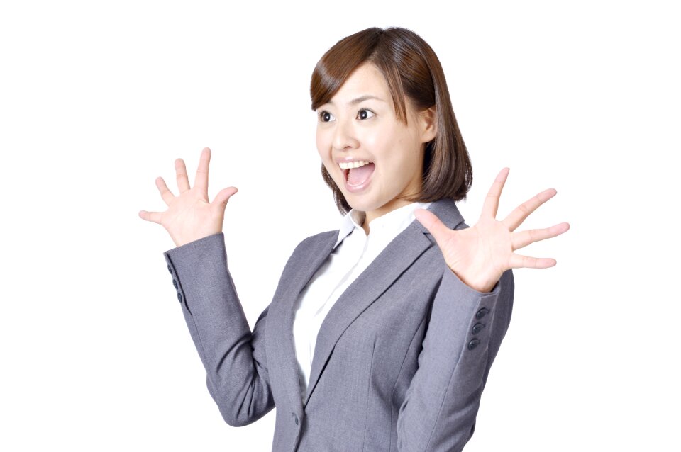 Business woman surprised photo