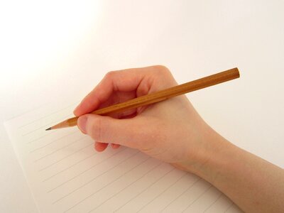 Hand pencil writing