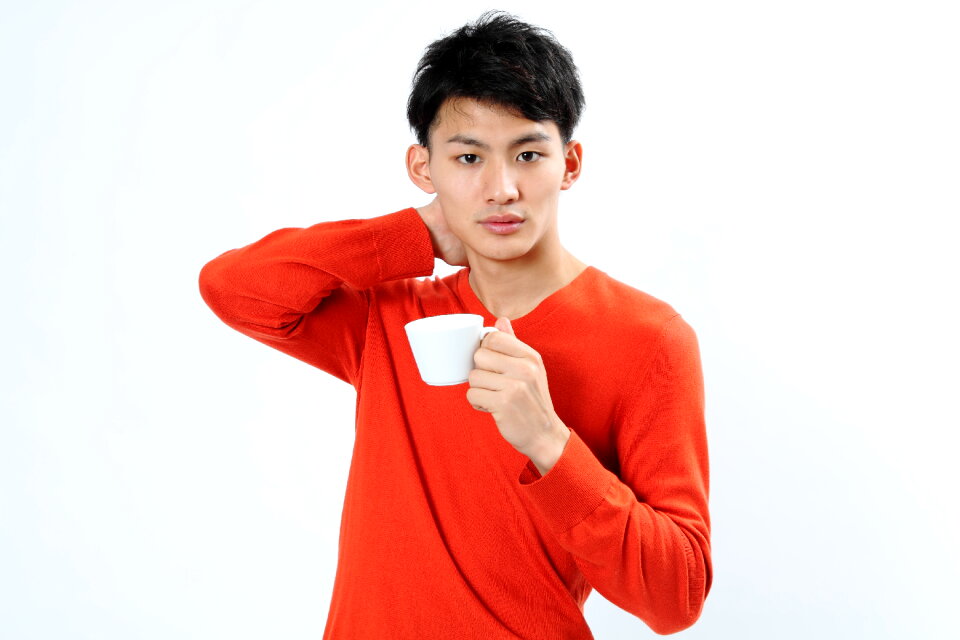 Man portrait coffee cup