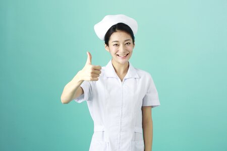 Nurse thumbs up