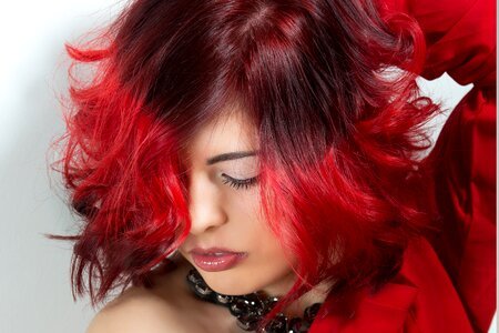 Red hair woman girl photo