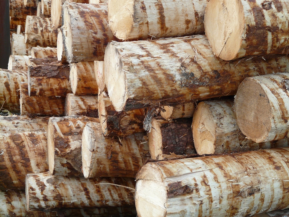 Holzstapel woodworks peeled