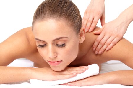 Woman day spa massage photo