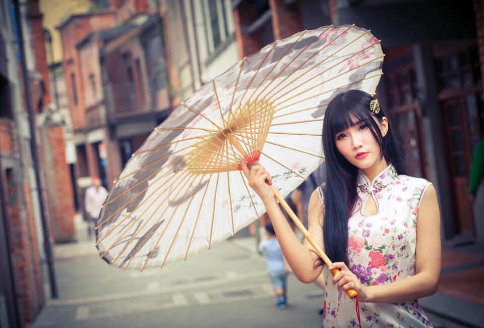 Woman girl cheongsam