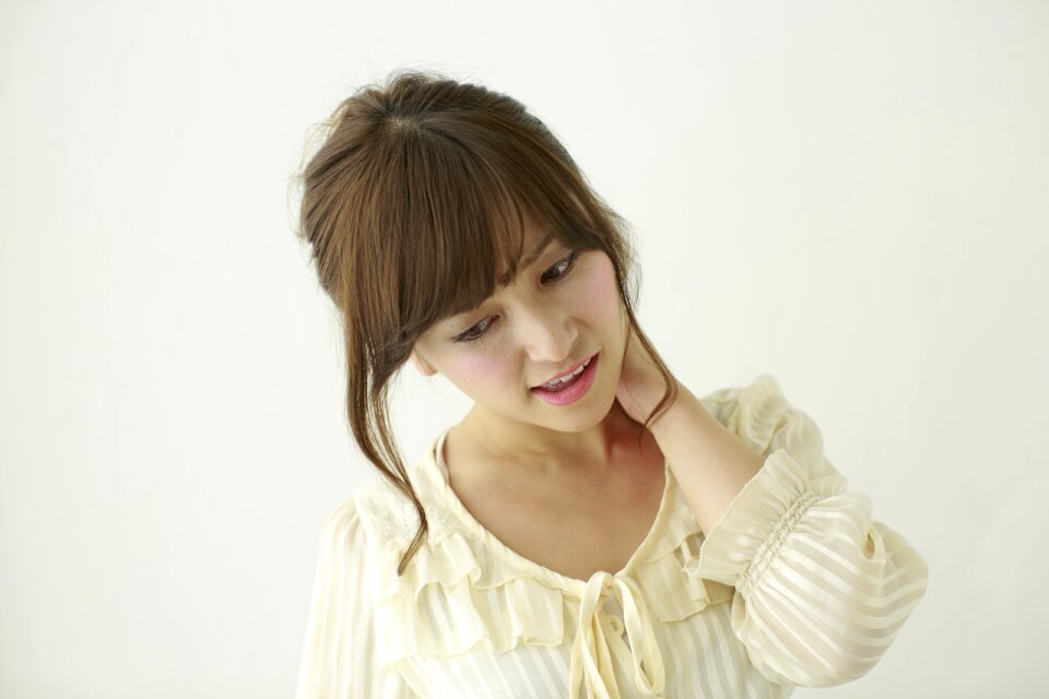 Woman girl neck pain
