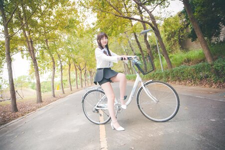 Woman girl portrait bicycle