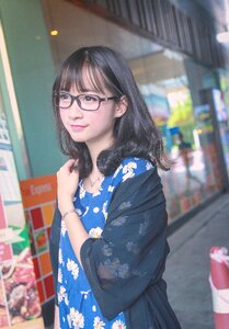 Woman girl portrait glasses