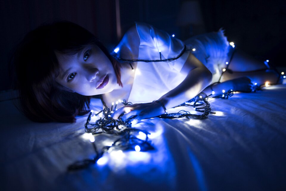 Woman girl portrait light