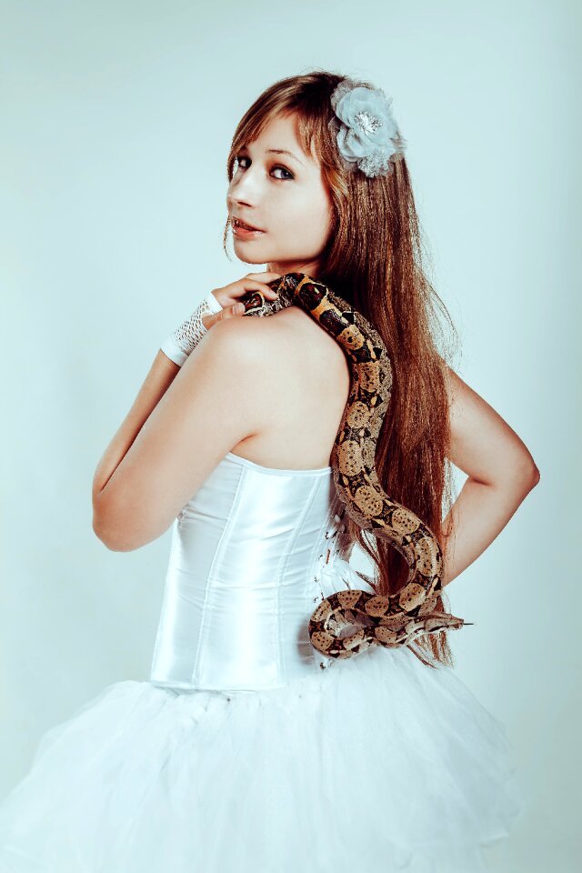 Woman girl portrait snake