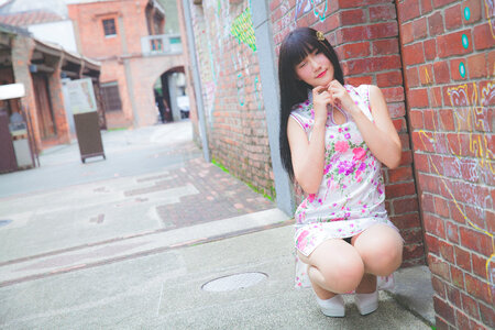 Woman girl cheongsam photo