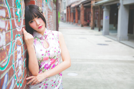 Woman girl cheongsam