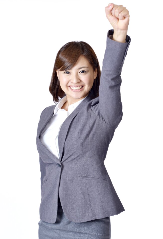 Business woman fist pump