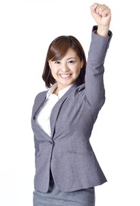 Business woman fist pump photo