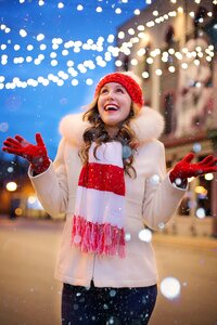 Christmas woman snow