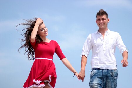 Couple holding hands