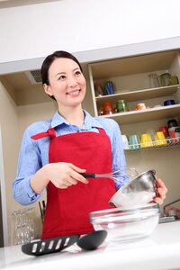 Woman girl cooking photo