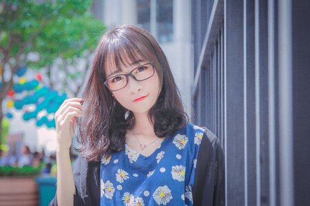 Woman girl portrait glasses