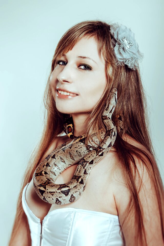 Woman girl portrait snake