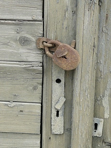 Rust wood gray door photo