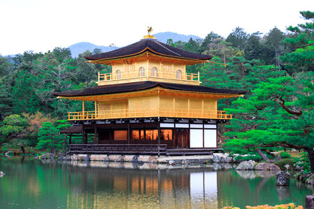 Golden pavilion temple photo