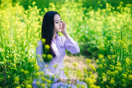 Woman girl ao dai photo