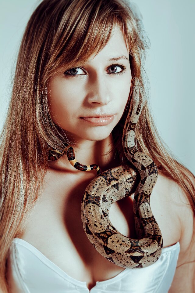 Woman girl portrait snake
