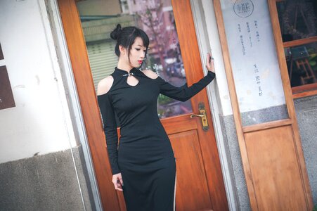 Woman girl cheongsam photo