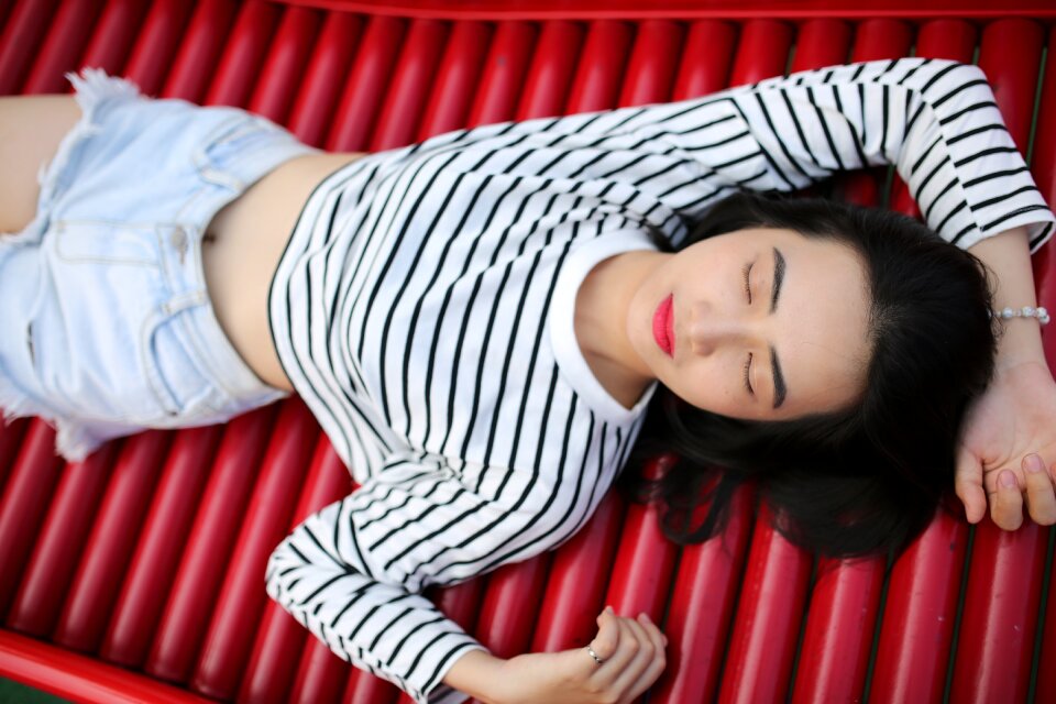 Woman girl sleeping