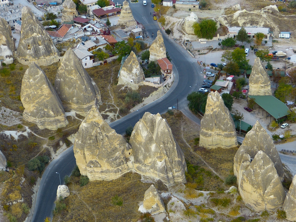 Tufa rock formations landscape