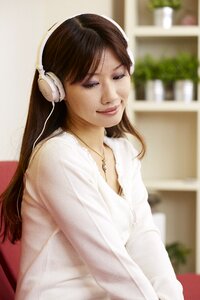 Woman headphones music photo