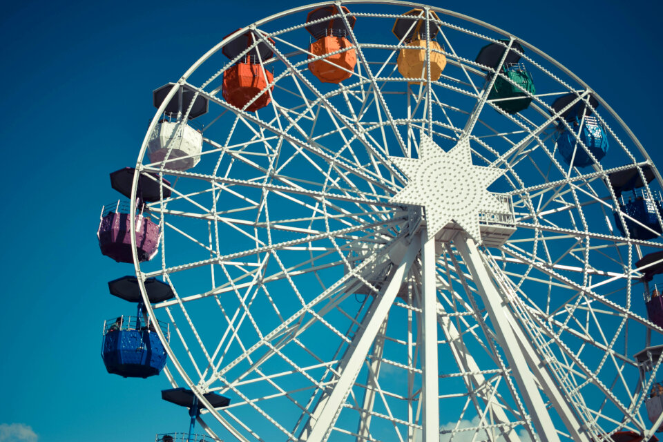 Amusement park ferris wheel