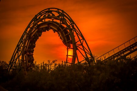 Amusement park roller coaster photo