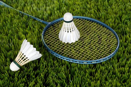 Badminton racquet shuttlecock photo