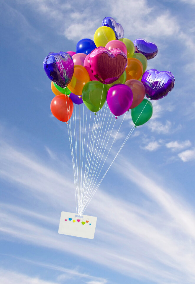 Balloons message card