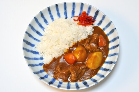 Beef curry rice food