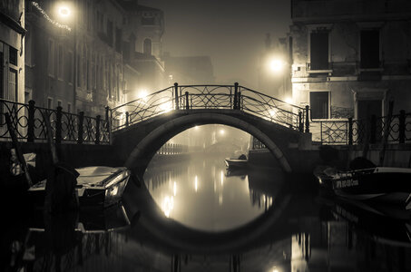 Bridge canal night photo